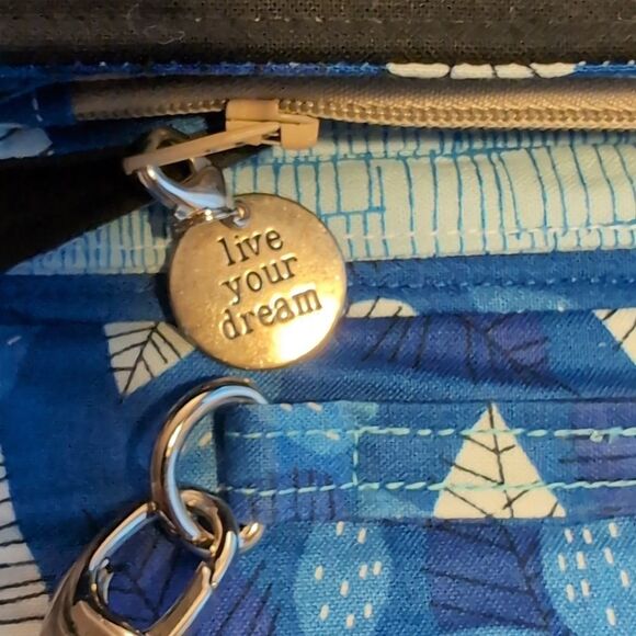 Canvas cat pattern wallet bag wristlet Nwot - Picture 8 of 9